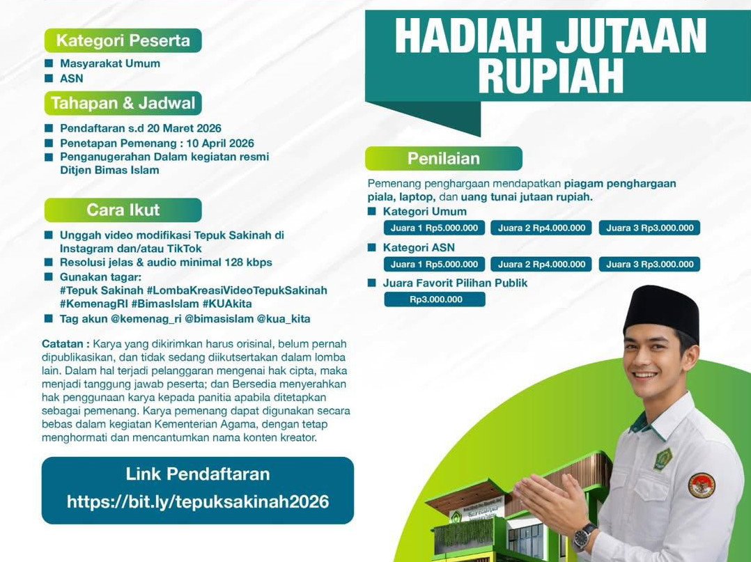 Lomba Video Tepuk Sakinah 2026, Daftar Sekarang